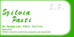 szilvia pasti business card